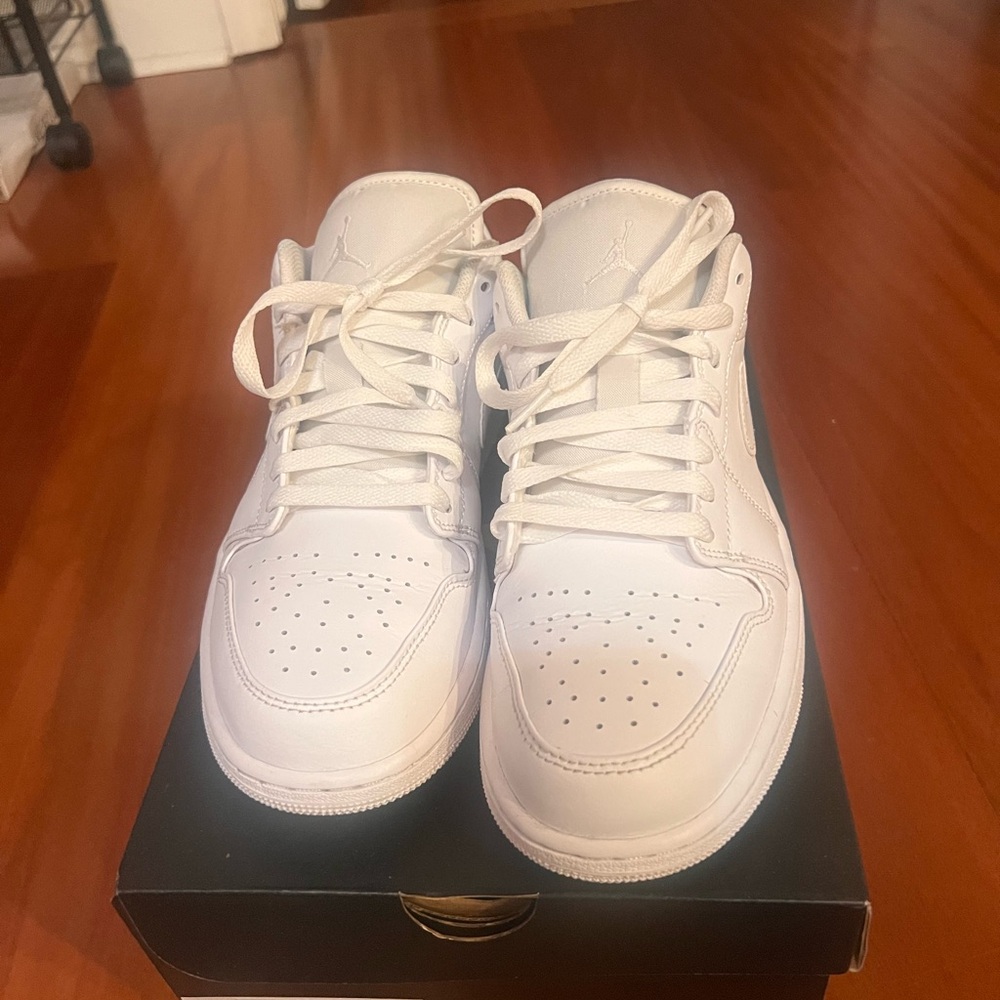 White on white Jordan 1 low